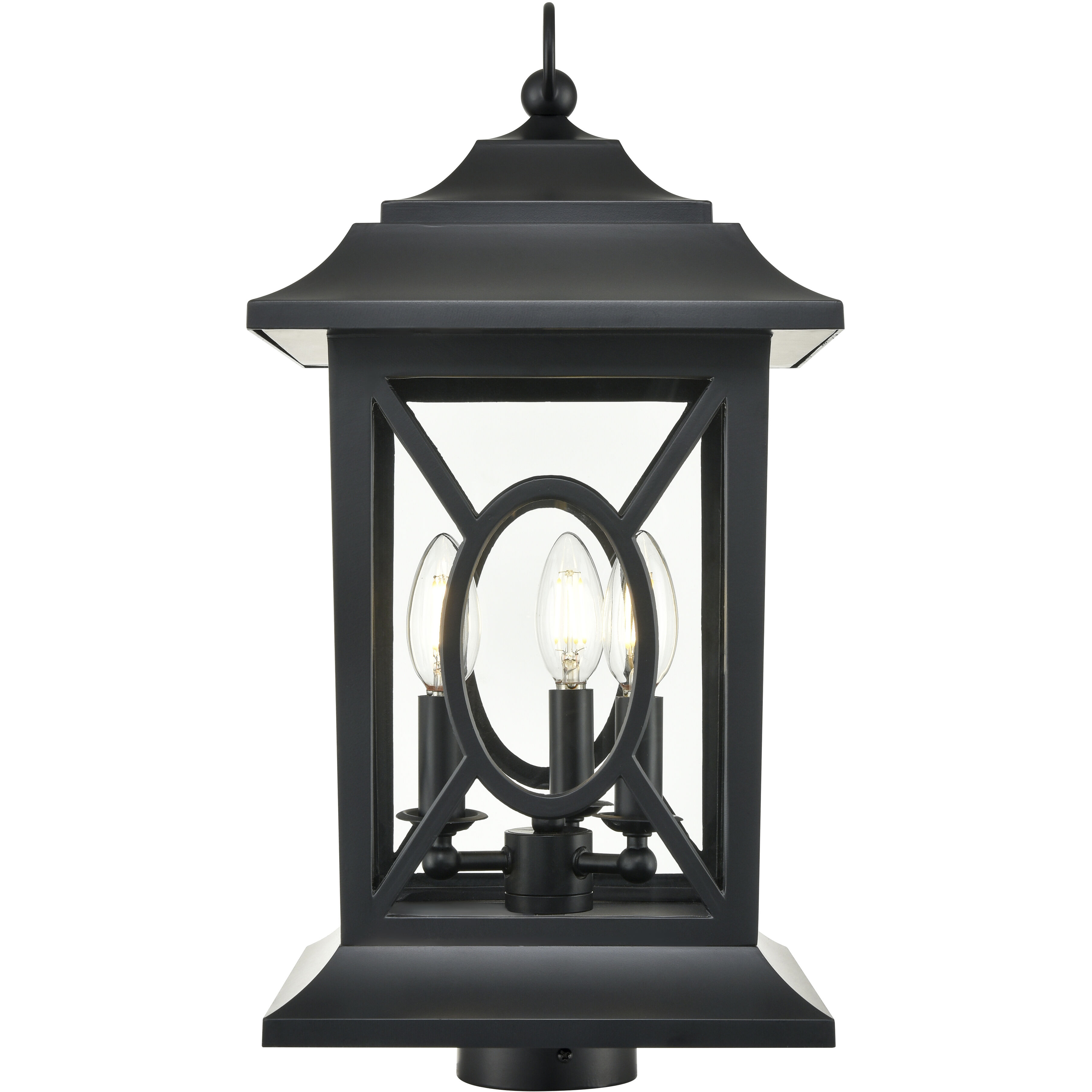 Allbert 3 Light 19.75 inch Powder Coated Black Outdoor Post Lantern